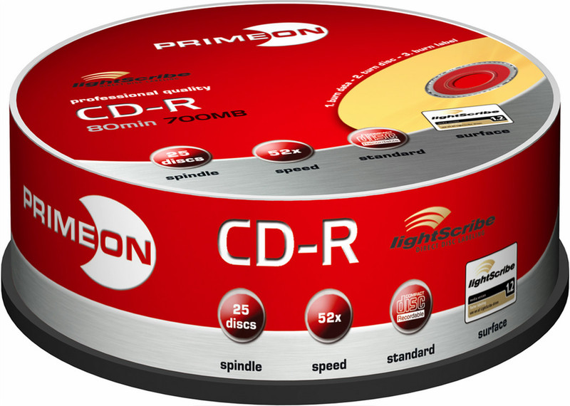 Primeon CD-R 700MB/80Min, 25 Spindle
