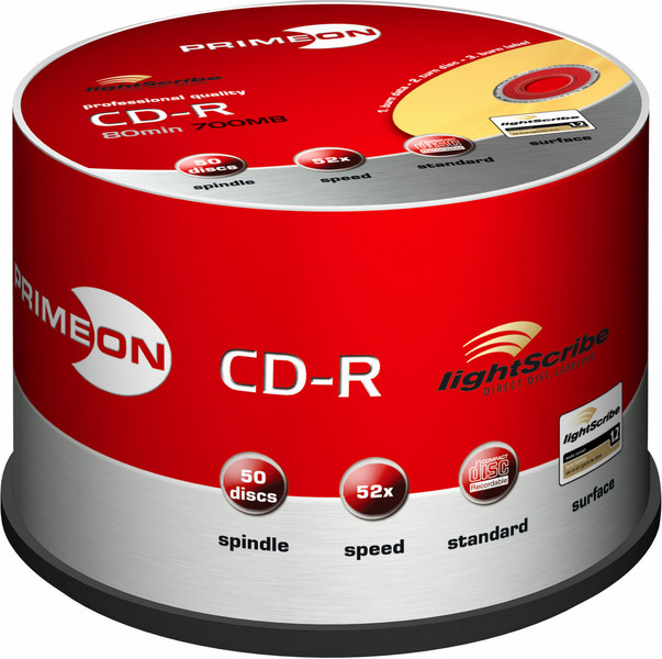 Primeon CD-R 700MB/80Min, 50 Spindle CD-R 700МБ 50шт