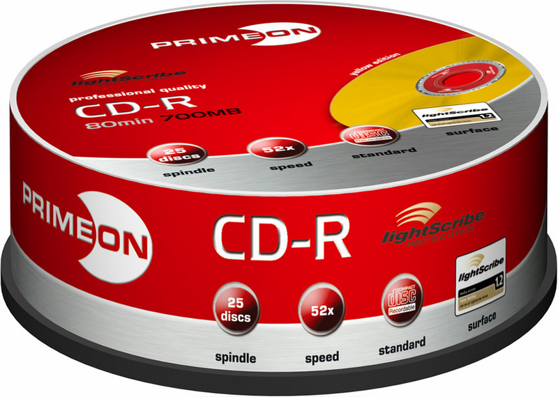 Primeon CD-R 52X 80min/700MB CD-R 700МБ 25шт