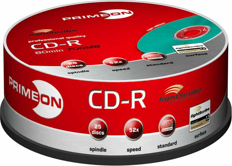 Primeon CD-R 52X 80min/700MB CD-R 700MB 25pc(s)