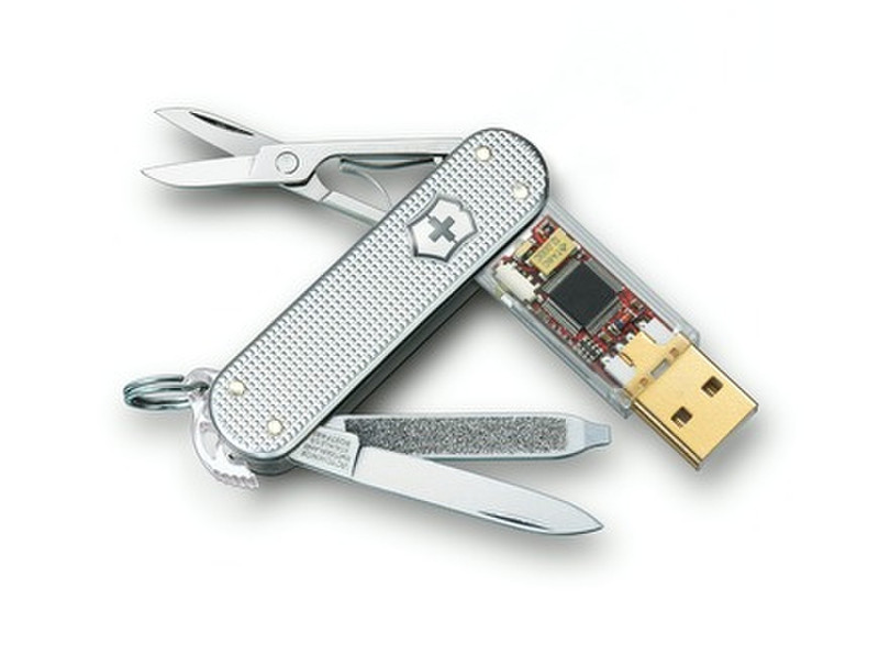 Victorinox SwissFlash Alox, 8GB 8ГБ USB 2.0 Type-A Нержавеющая сталь, Прозрачный USB флеш накопитель