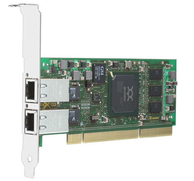 QLogic 64-bit PCI-X to 1Gb iSCSI / network adapter, dual port copper Schnittstellenkarte/Adapter