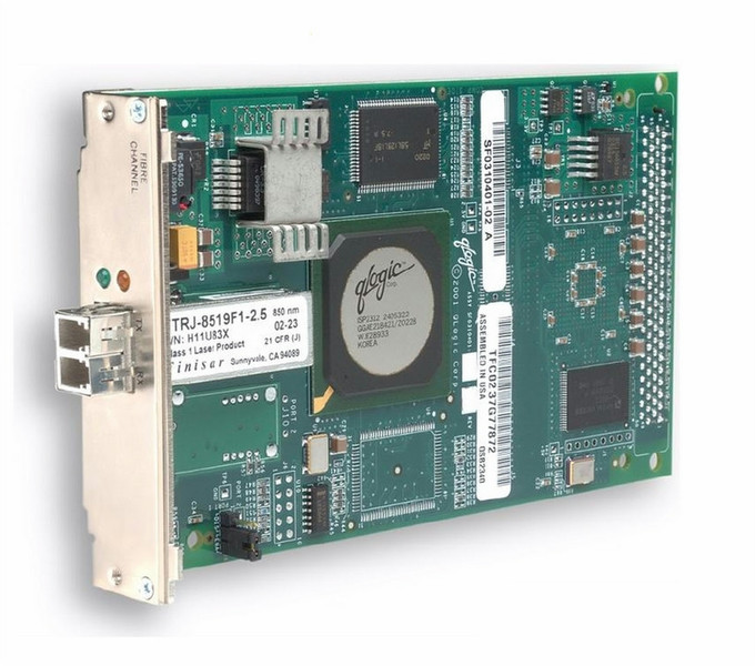 QLogic 64-bit SBus to 2Gb Single Channel Fibre Channel Adapter, multi-mode optic interface cards/adapter