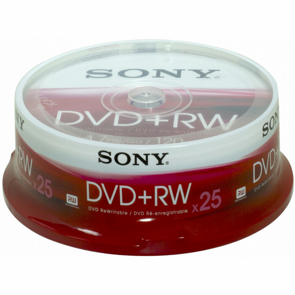 Sony 25DPW120ASP DVD+RW SPINDLE 25PK