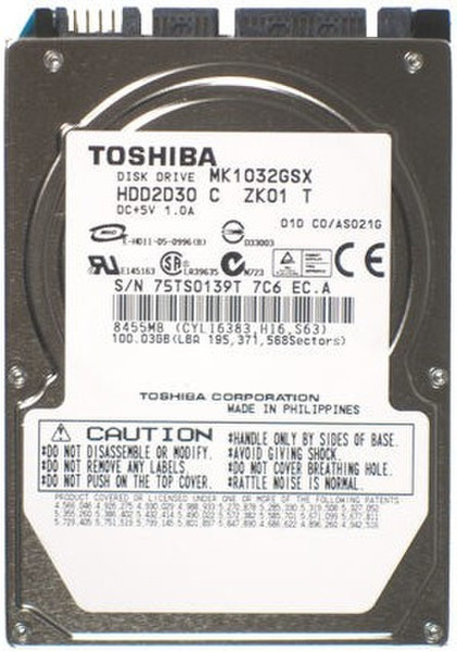 Toshiba 100GB Serial ATA 100ГБ SATA внутренний жесткий диск