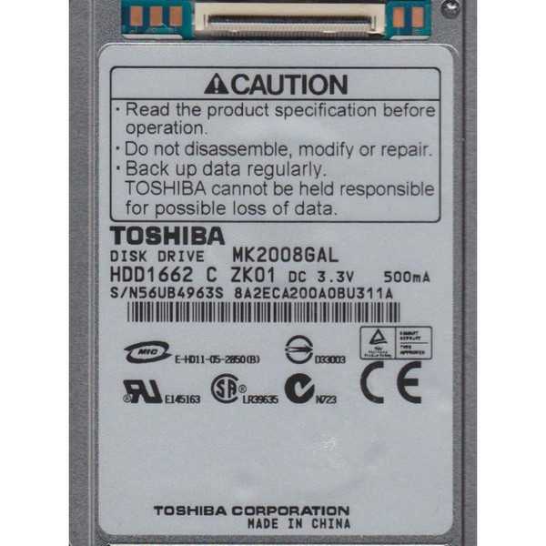 Toshiba MK2008GAL 20ГБ Parallel ATA внутренний жесткий диск