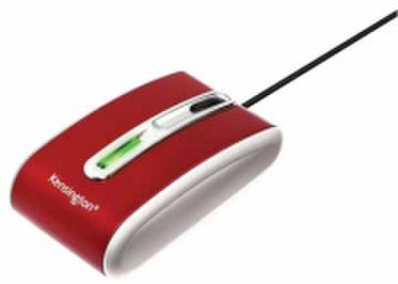Acco Red Pocket Mouse USB Оптический 400dpi Красный компьютерная мышь