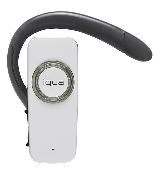 Iqua BHS-306, White Monaural Bluetooth white mobile headset