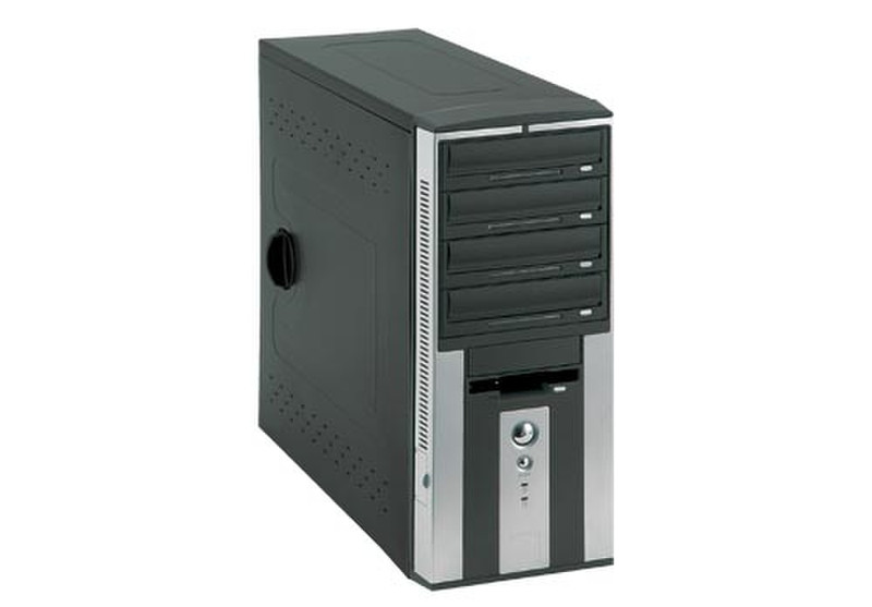 Q-Tec LE-MD 350W Black Midi-Tower 350W Schwarz Computer-Gehäuse