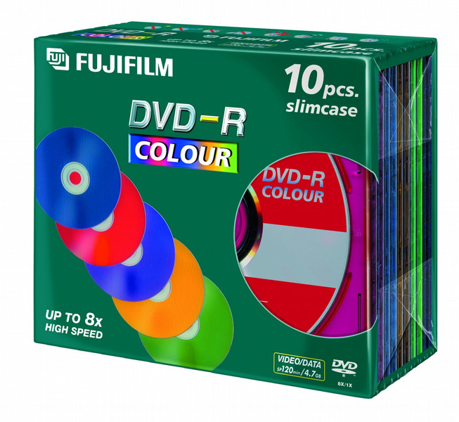 Fujifilm DVD-R 4,7Gb slimcase 8x color 10 pack 4.7GB 10Stück(e)