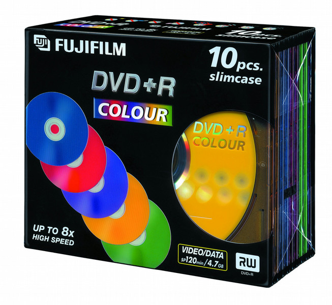 Fujifilm DVD+R 4,7Gb slimcase 8x color 4.7GB 10pc(s)