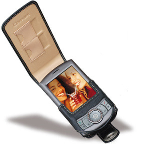 Covertec Leather Case for HTC P3300, Black Black
