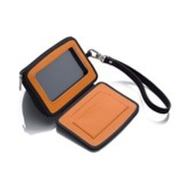 TomTom Deluxe Leather Case Портфель Кожа Черный, Оранжевый
