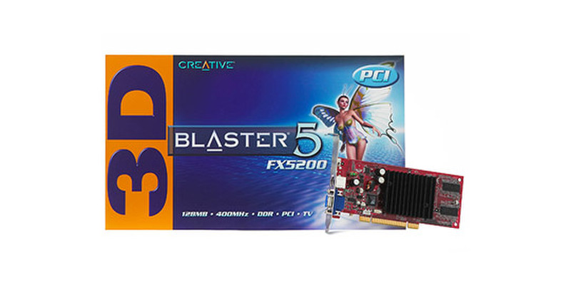 Creative Labs 3D Blaster GF5 FX5200 PCI 128MB Retail GeForce FX 5200 GDDR