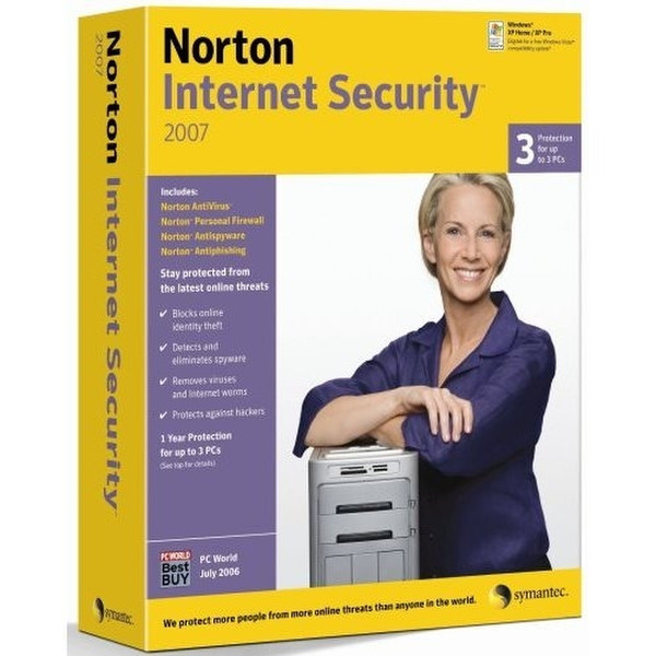 Symantec Norton Internet Security Suite 2007 3-pack + Ice Age 2 + Norton AntiVirus 2007 3-pack + Norton Confidential Bundle (FR) 3пользов. FRE