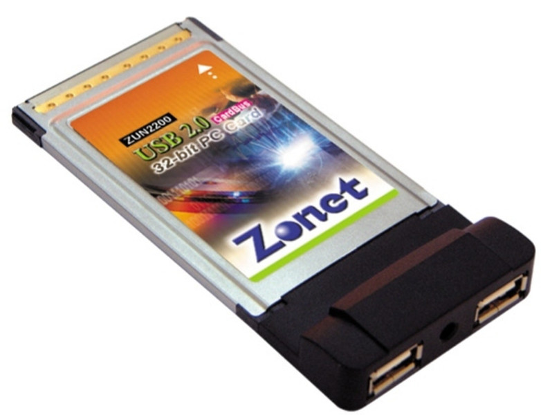 Zonet 2-Port USB 2.0 CardBus Schnittstellenkarte/Adapter