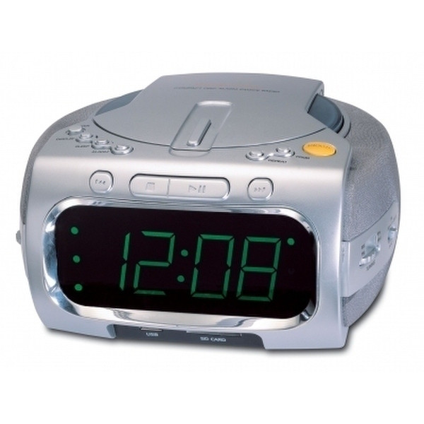 Lenco Clock radio w/ CD player Portable CD player Cеребряный