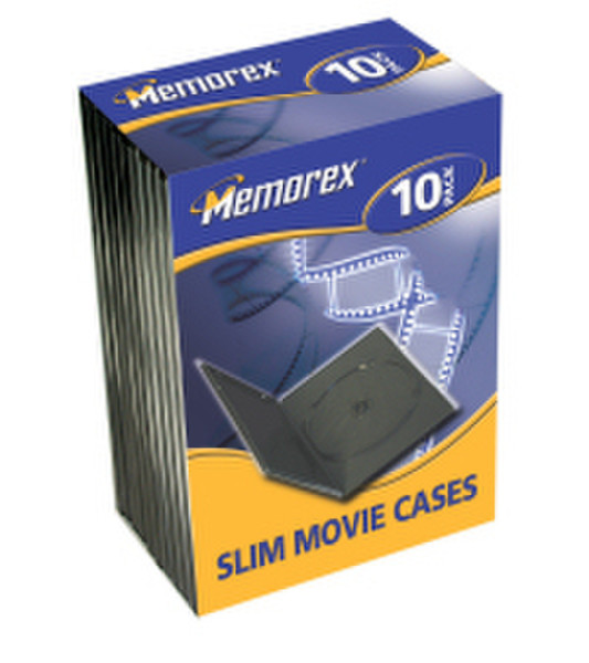 Memorex Slim DVD Movie Cases Black, 10 pack 1discs Black