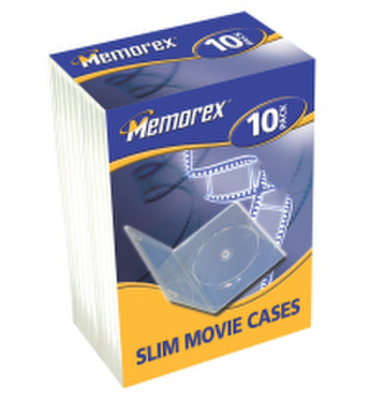 Memorex Slim DVD Movie Cases Clear, 10 Pack 1discs Transparent
