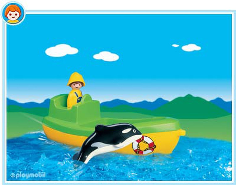 Playmobil Fishing Boat with Whale Mehrfarben Kinderspielzeugfigur
