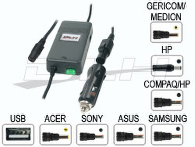 DLH Car & Aircraft Adapter 19V-90W USB C-M-I-T-U-E-K3 90W Black