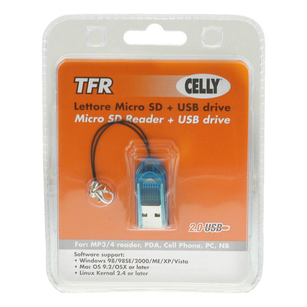 Celly Micro SD Reader Blue card reader