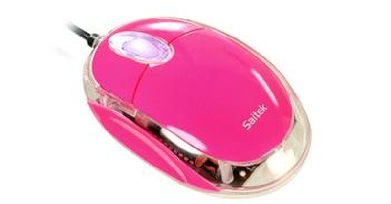 Saitek Notebook Optical Mouse(pink) USB Оптический 800dpi Розовый компьютерная мышь
