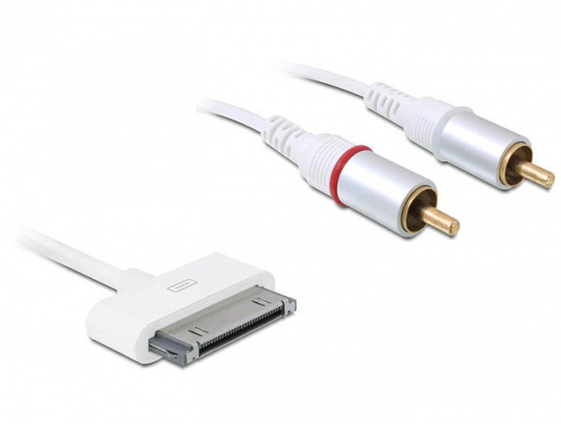 DeLOCK iPhone/iPod/iPad > 2 x RCA 1m 2 x RCA White mobile phone cable