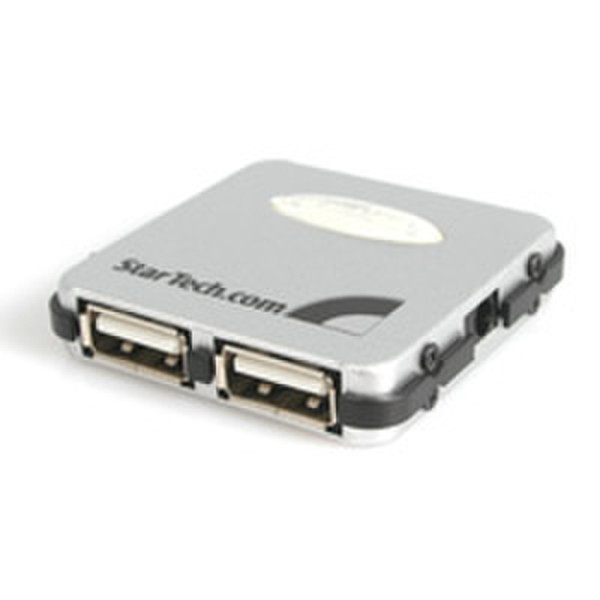 StarTech.com 4 Port Mini USB 2.0 Hub 480Mbit/s Silber Schnittstellenhub