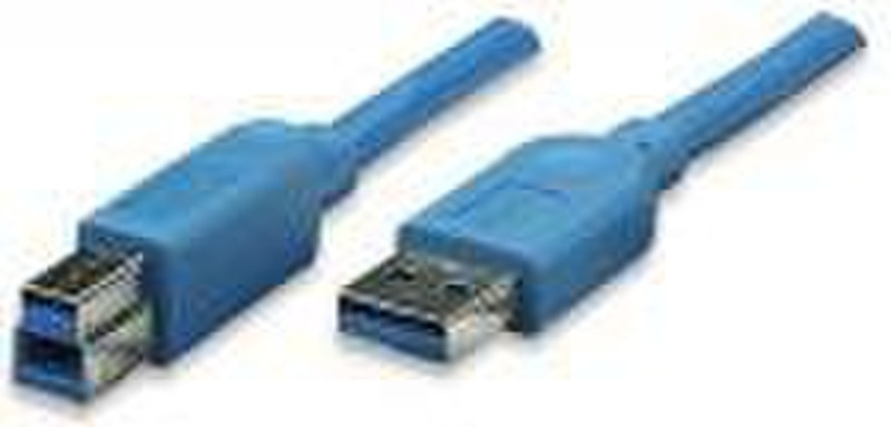 IC Intracom SuperSpeed USB Device Cable A/B 3m 3m USB A USB B Blue