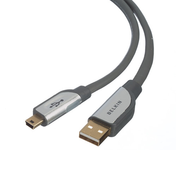 Belkin Signature Series 5-Pin USB 2.0 mini-B Cable, USBA-5-pin mini-B, 6 feet (1.8M) 1.8m Grey USB cable