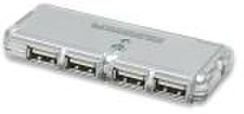 IC Intracom MANHATTAN Hi-Speed USB Pocket Hub 480Mbit/s Grey