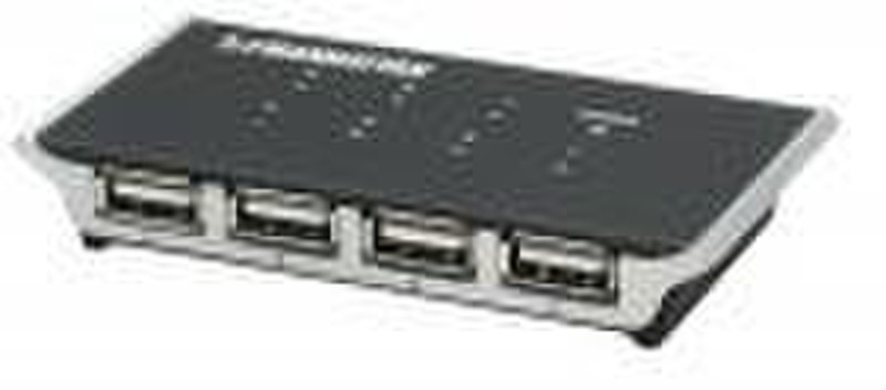 IC Intracom MANHATTAN Hi-Speed USB Hub 480Mbit/s Black