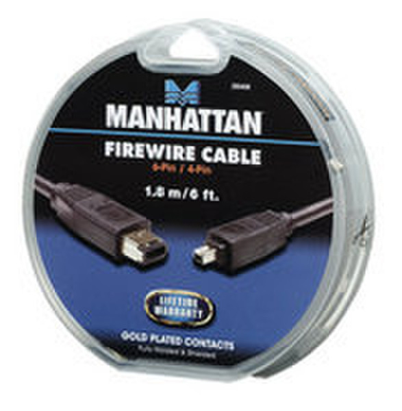 IC Intracom 390408 1.8m Black firewire cable