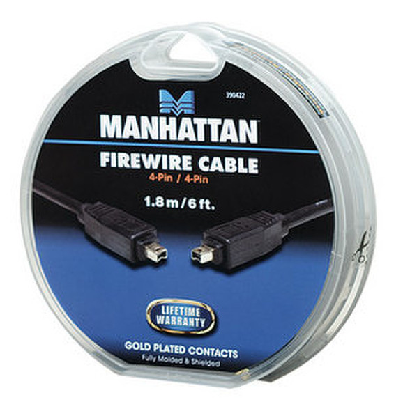 IC Intracom 390422 1.8m Black firewire cable