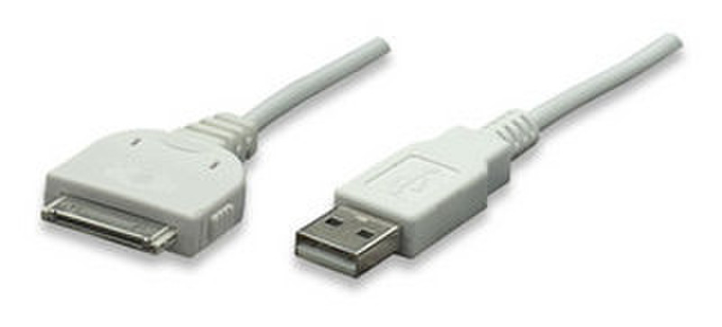 IC Intracom 391856 1.2m 1x USB A 1x 30 pin White mobile phone cable