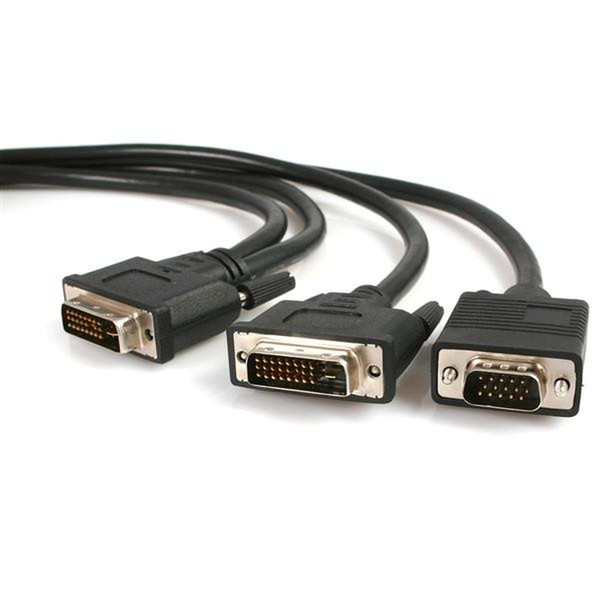 StarTech.com DVIVGAYMM6 1.8м DVI-I DVI-D + VGA (D-Sub) Черный адаптер для видео кабеля