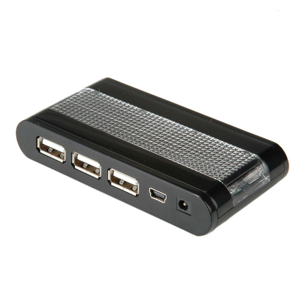 Value USB 2.0 Blue Light Slim Hub, 7 Ports