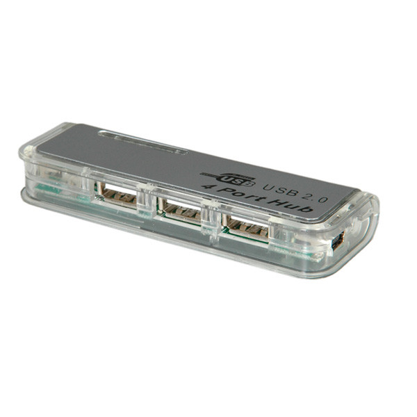 Value USB 2.0 Pocket Hub 480Mbit/s Silber