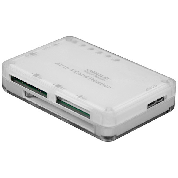 Value USB 3.0 Mini Card Reader, external white card reader