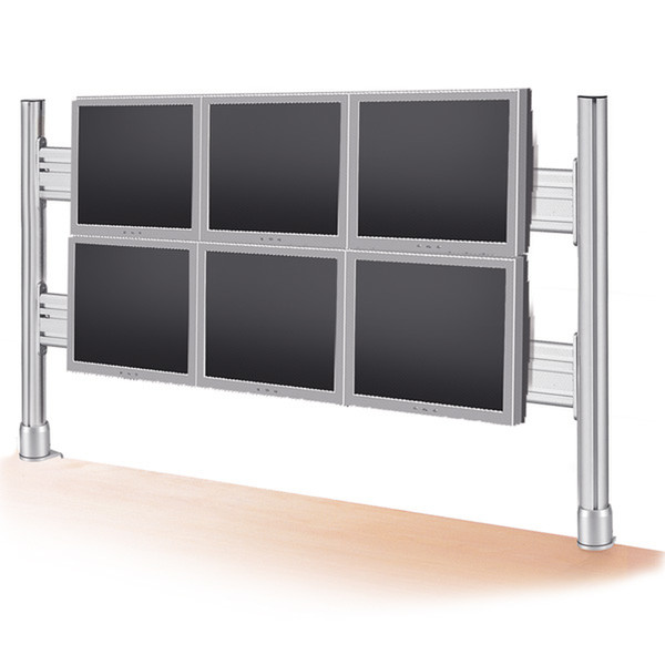 ROLINE LCD Bridge for 2x3 56 cm LCD Monitors, Desk Clamp