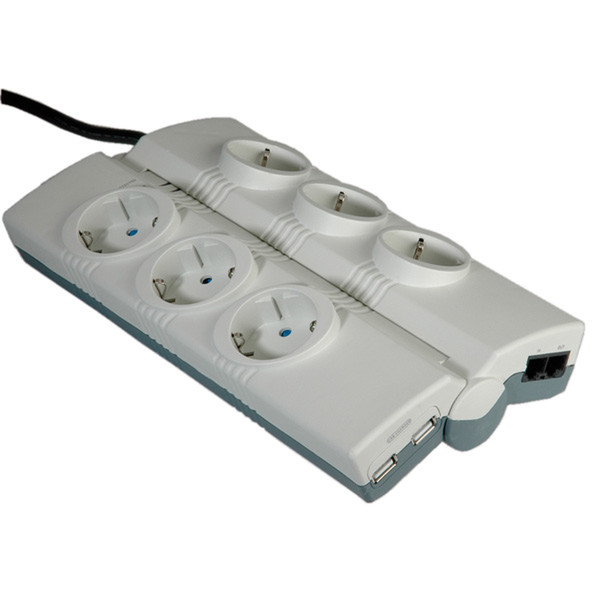 ROLINE Foldable Power Strip with USB Charger 6розетка(и) Белый удлинитель