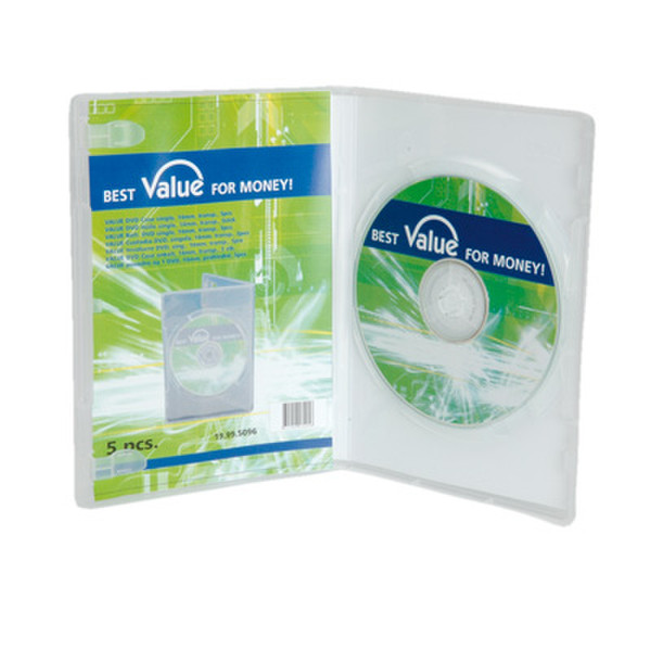 Value DVD Hüllen transparent, 14mm, 5-er Pack