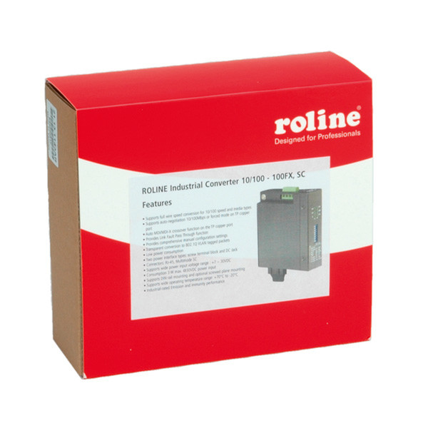 ROLINE Industrial Converter 10/100Base-T - Multimode Optical Fiber, SC сетевой медиа конвертор