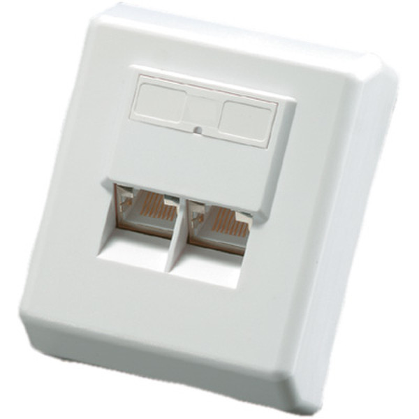 Value Cat.6 Surface Mount Wall Jack, shielded white
