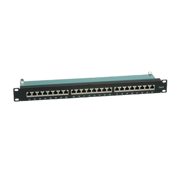 Value Kat.6 19"-Patchpanel, 24 P, geschirmt, schwarz