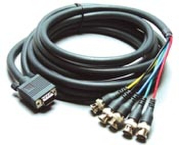 Kramer Electronics Molded 15-pin HD to 5 BNC Breakout Cable(Male - Male ) 3.05м Серый