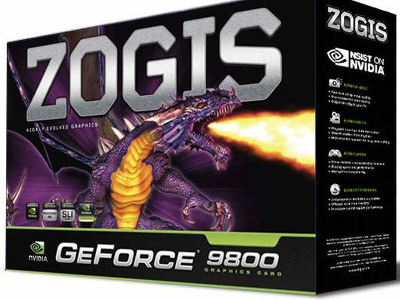 Zogis ZO98GTX-E GeForce 9800 GTX GDDR3 graphics card