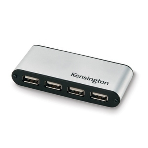 Kensington 4-Port USB 2.0 Pocket Hub 480Mbit/s Black,Silver interface hub