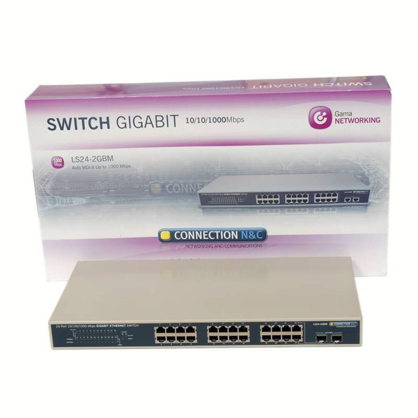 Connection N&C LS24-2GBM Weiß Netzwerk-Switch